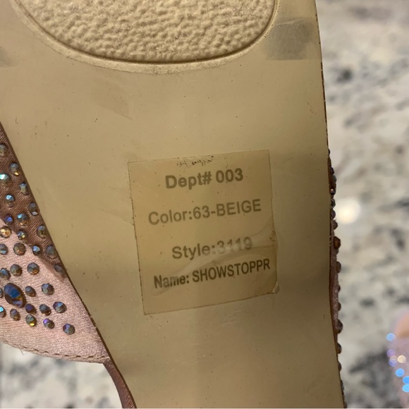 Bakers Showstopper Champagne Platform Rhinestone Pumps - Picture 10 of 10